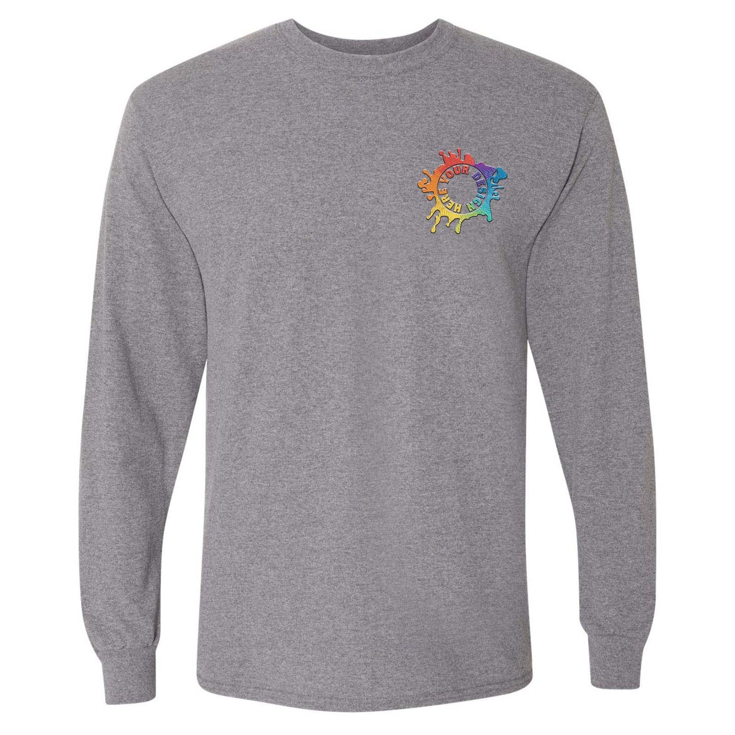Gildan DryBlend® Men's Cotton/Polyester Blend Long Sleeve T-Shirt Embroidery - Mato & Hash