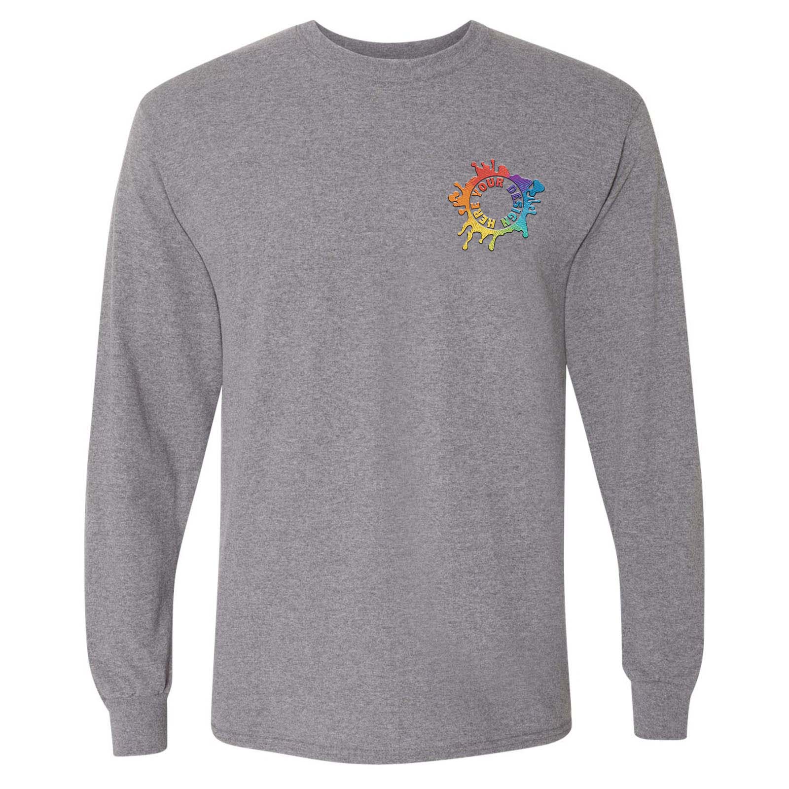 Gildan DryBlend® Men's Cotton/Polyester Blend Long Sleeve T-Shirt Embroidery - Mato & Hash