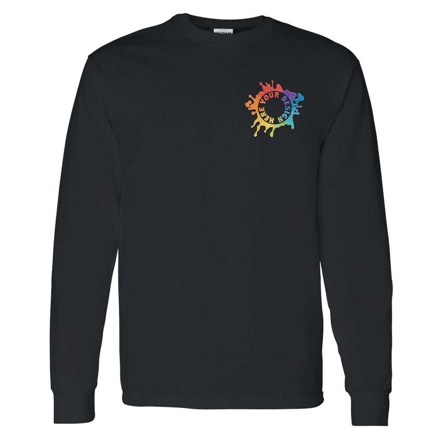 Gildan Heavy Cotton Men's Long Sleeve T-Shirt Embroidery - Mato & Hash