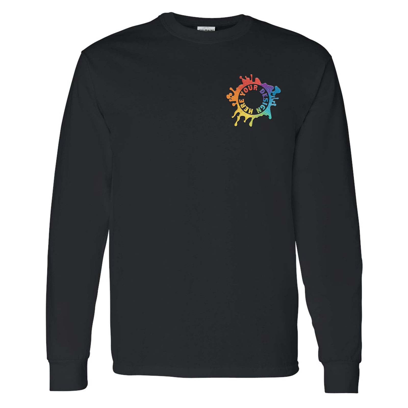 Gildan Heavy Cotton Men's Long Sleeve T-Shirt Embroidery - Mato & Hash