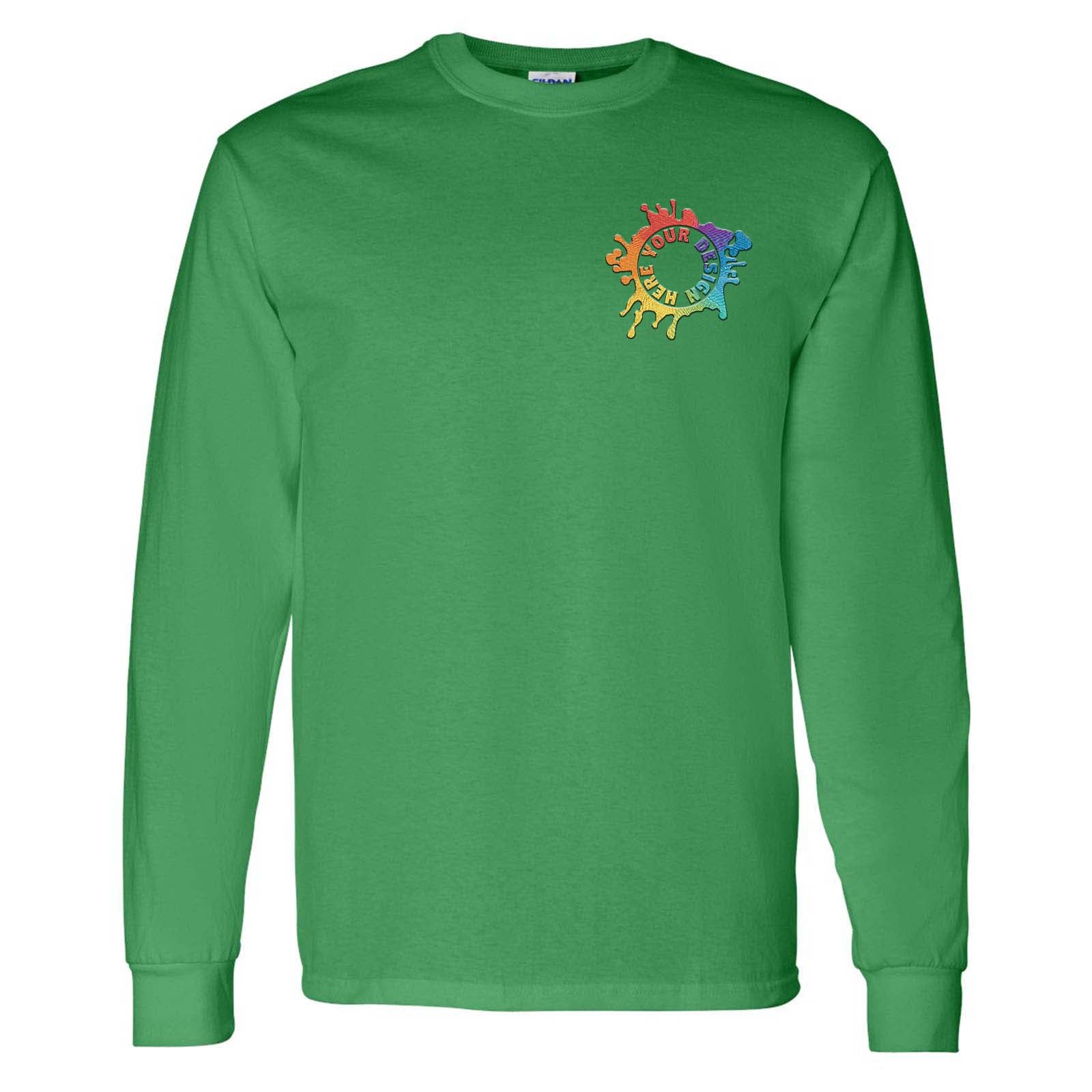 Gildan Heavy Cotton Men's Long Sleeve T-Shirt Embroidery - Mato & Hash
