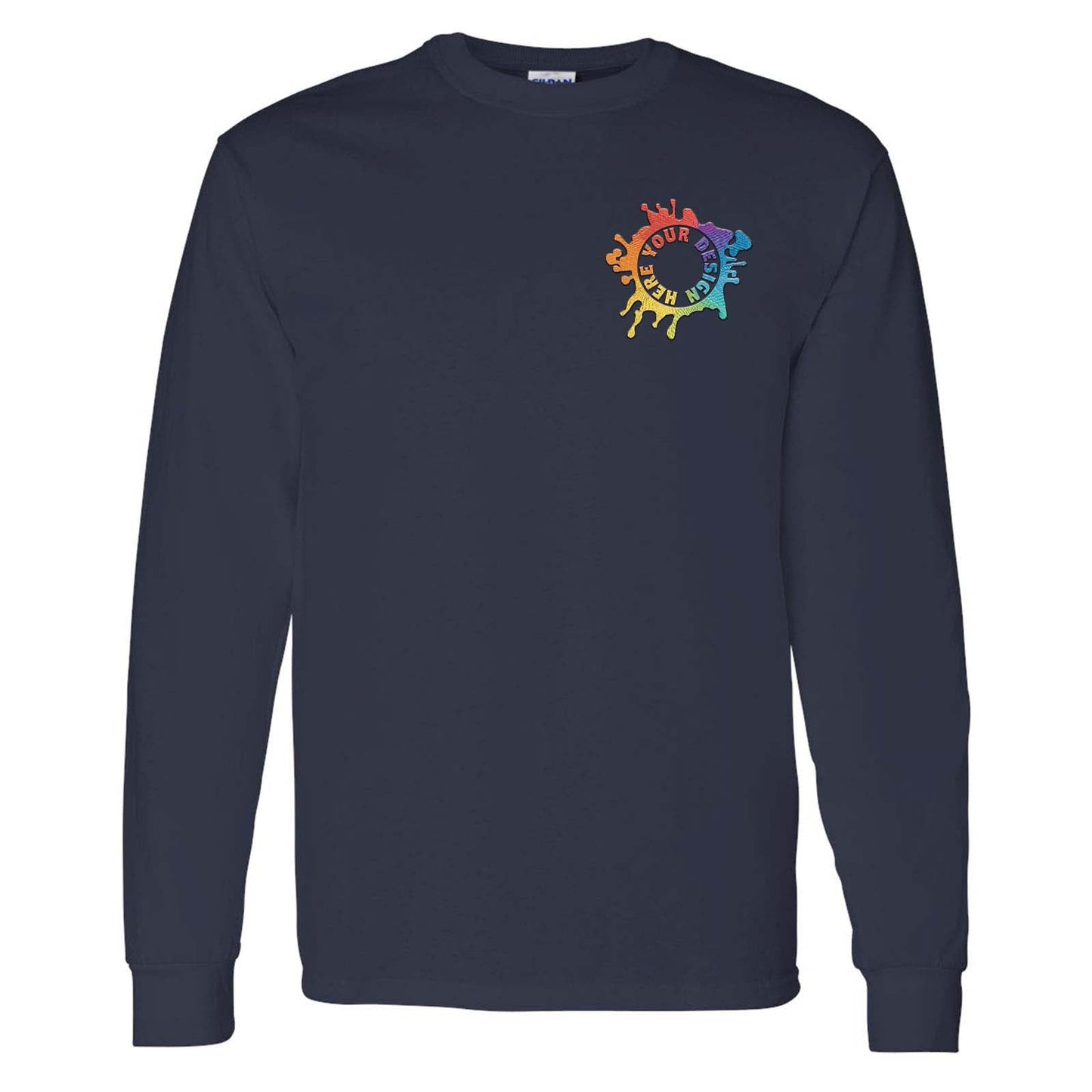 Gildan Heavy Cotton Men's Long Sleeve T-Shirt Embroidery - Mato & Hash