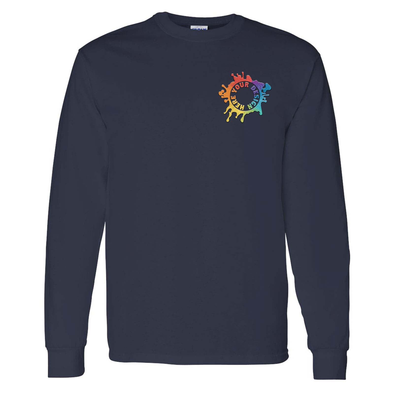 Gildan Heavy Cotton Men's Long Sleeve T-Shirt Embroidery - Mato & Hash