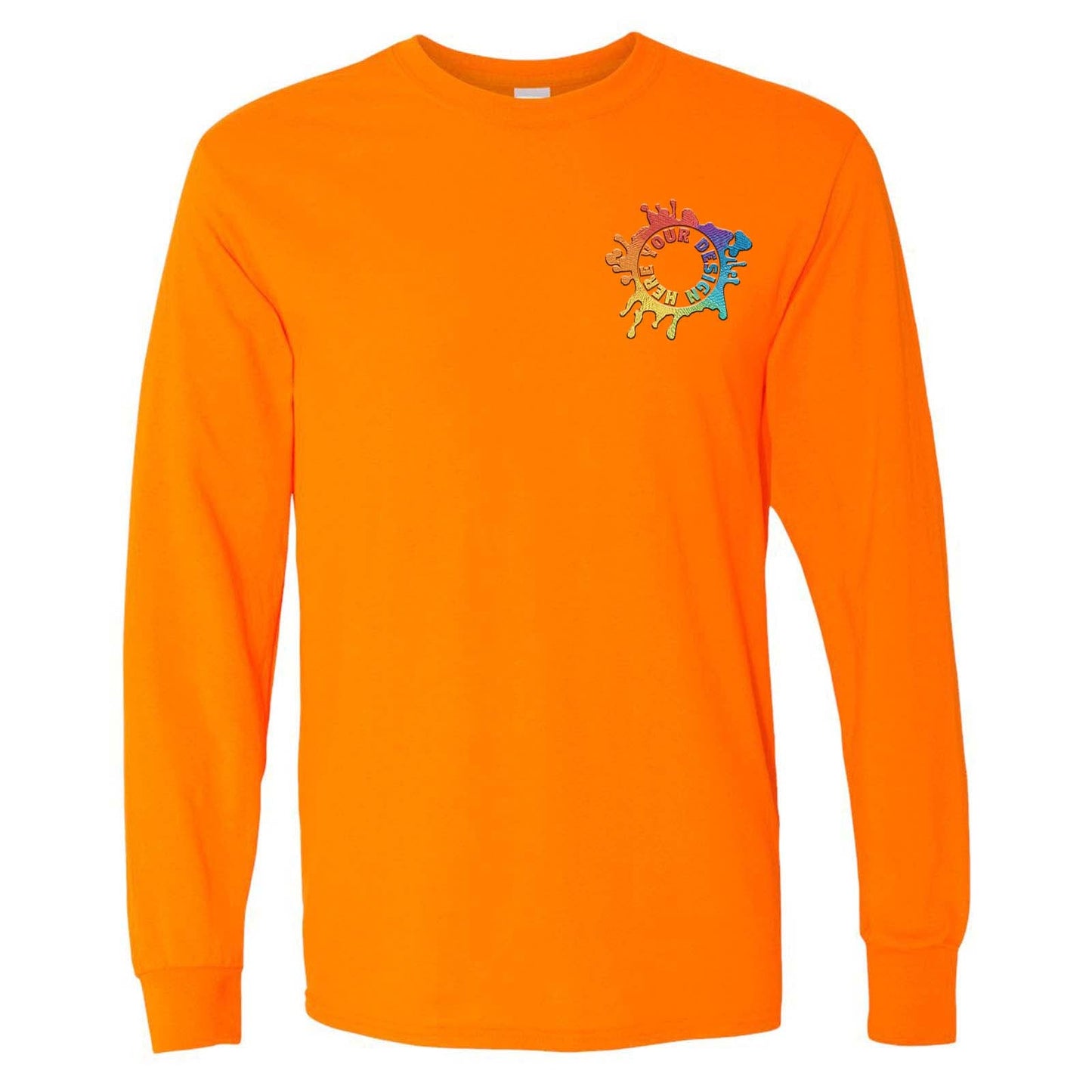Gildan Heavy Cotton Men's Long Sleeve T-Shirt Embroidery - Mato & Hash