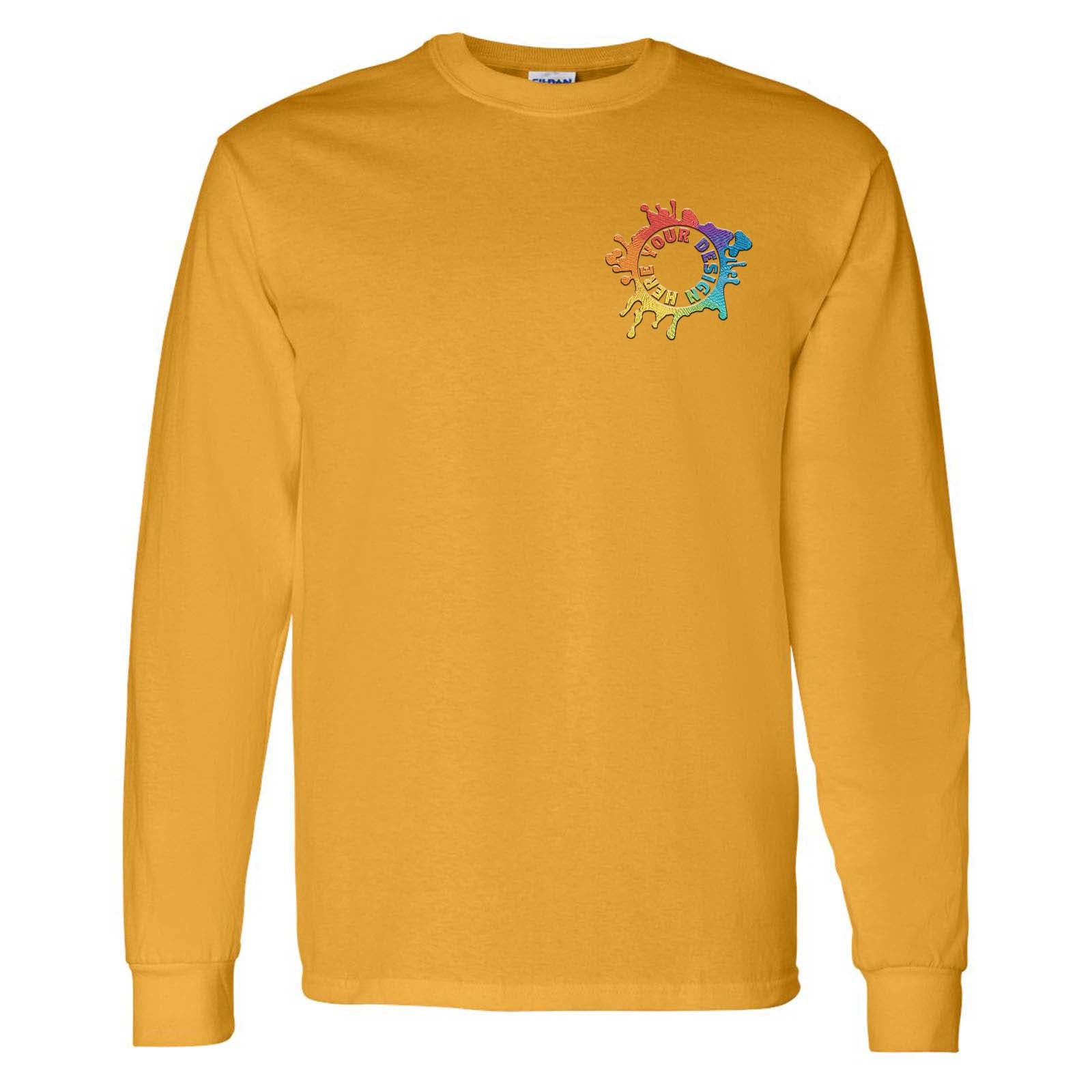 Gildan Heavy Cotton Men's Long Sleeve T-Shirt Embroidery - Mato & Hash