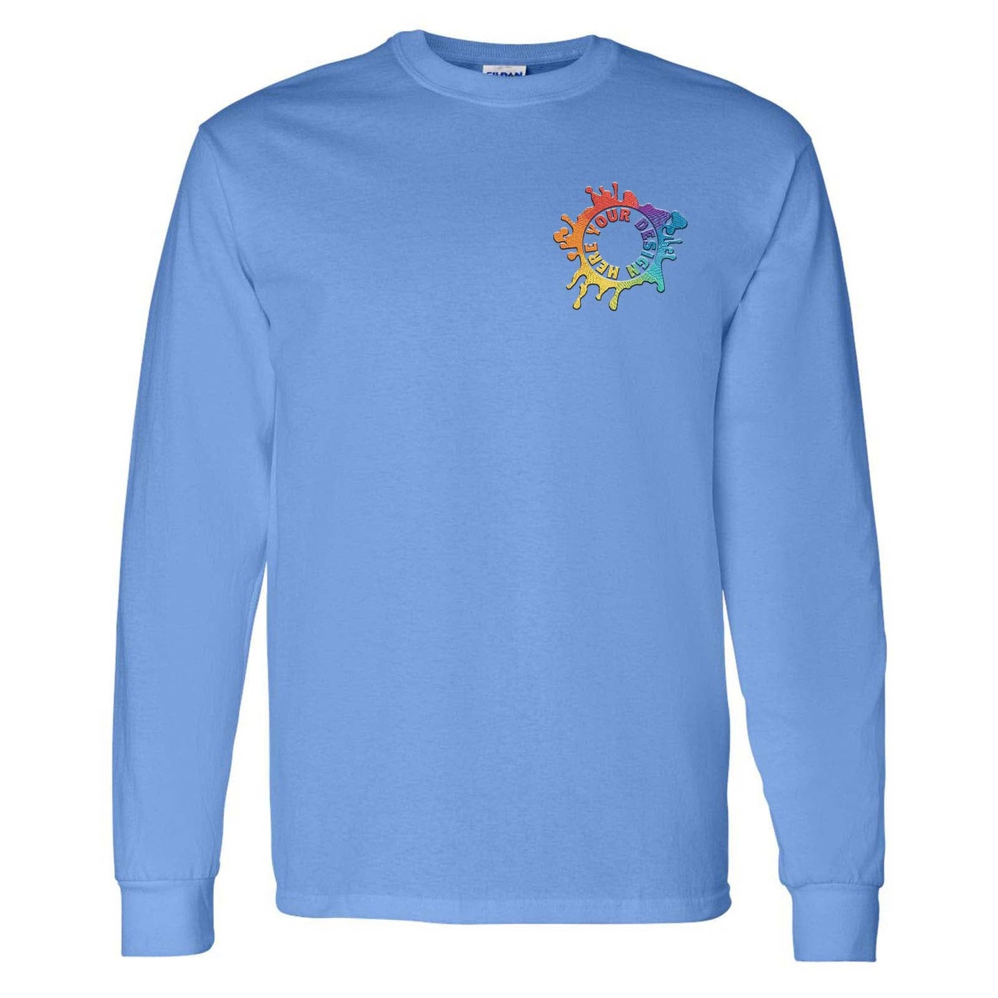 Gildan Heavy Cotton Men's Long Sleeve T-Shirt Embroidery - Mato & Hash