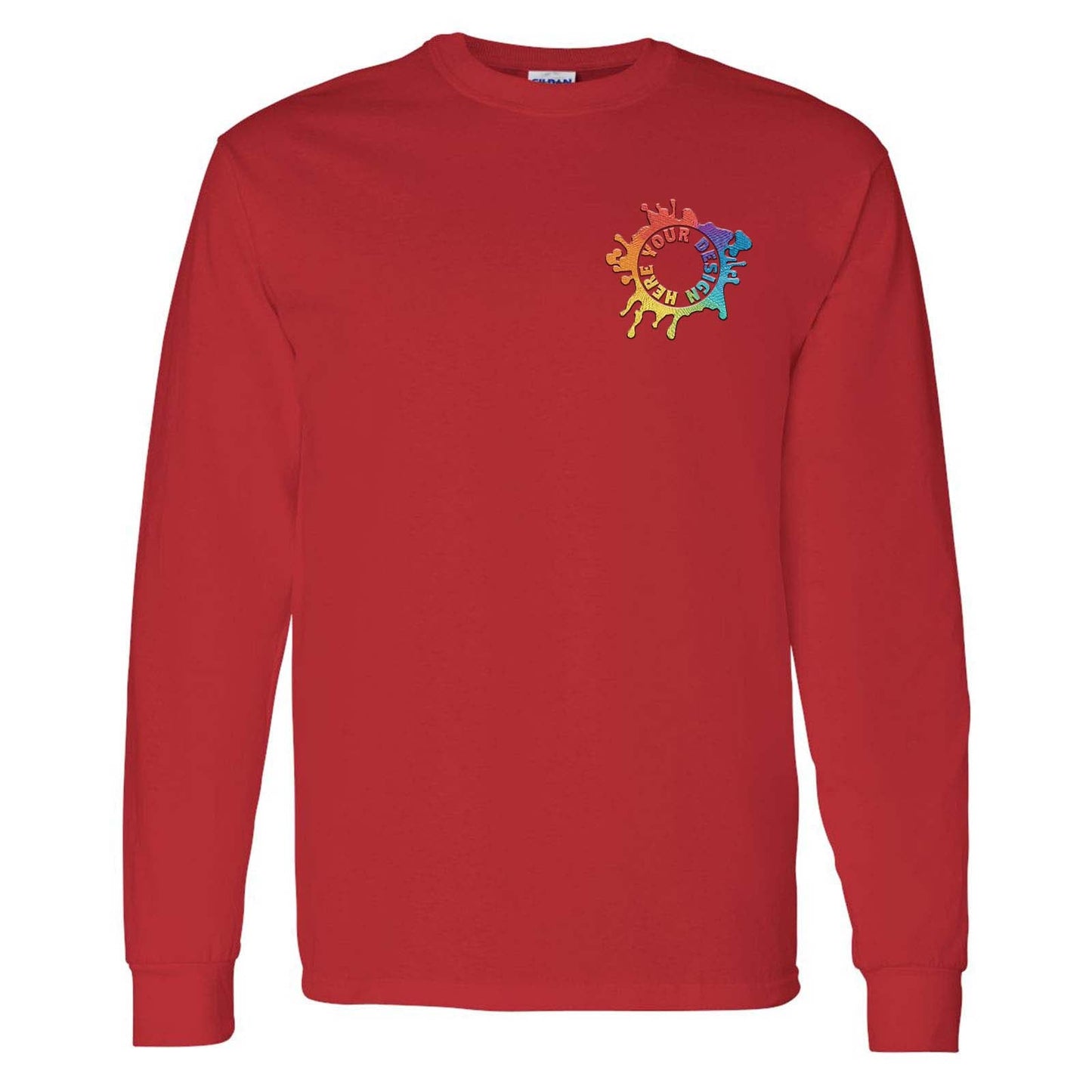 Gildan Heavy Cotton Men's Long Sleeve T-Shirt Embroidery - Mato & Hash