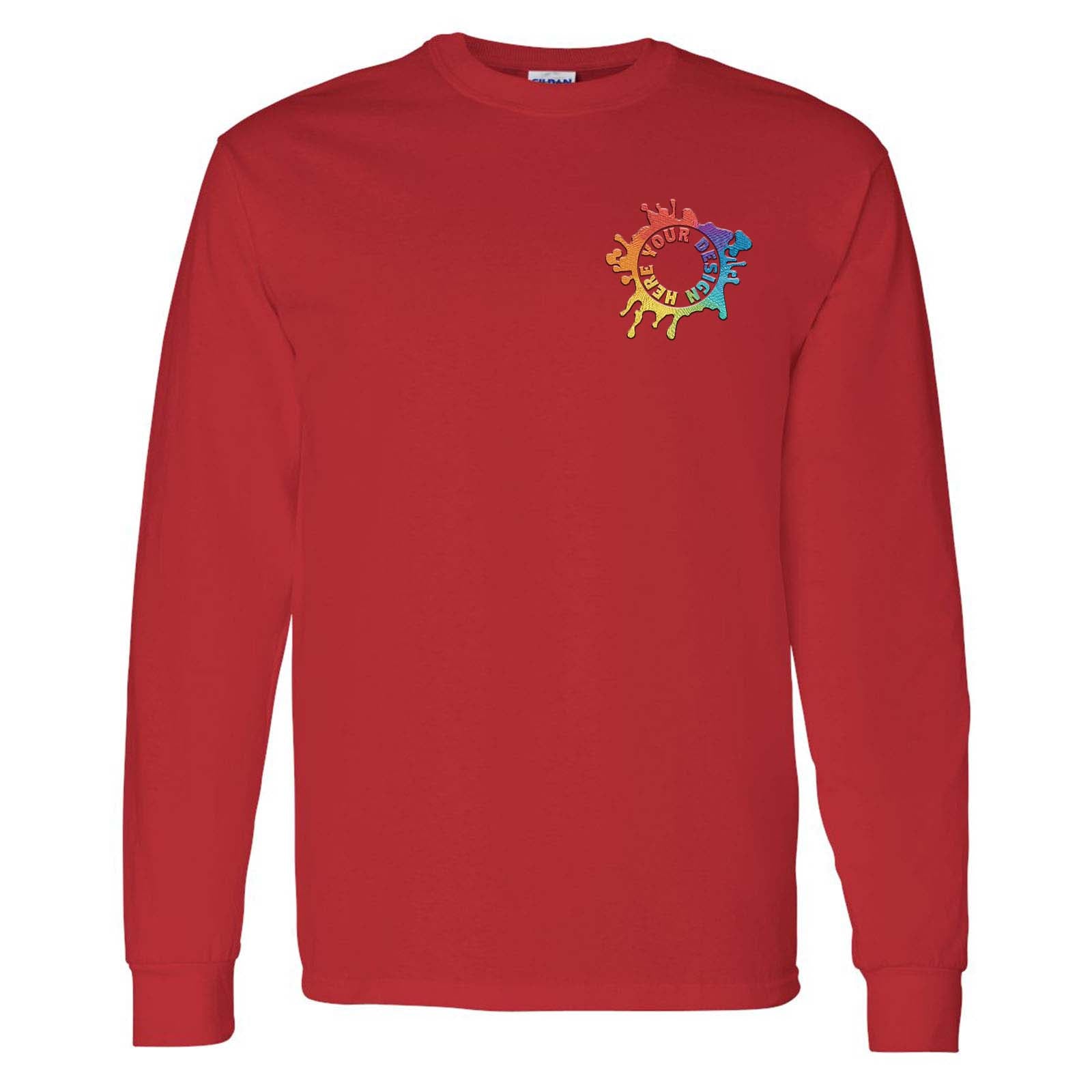 Gildan Heavy Cotton Men's Long Sleeve T-Shirt Embroidery - Mato & Hash