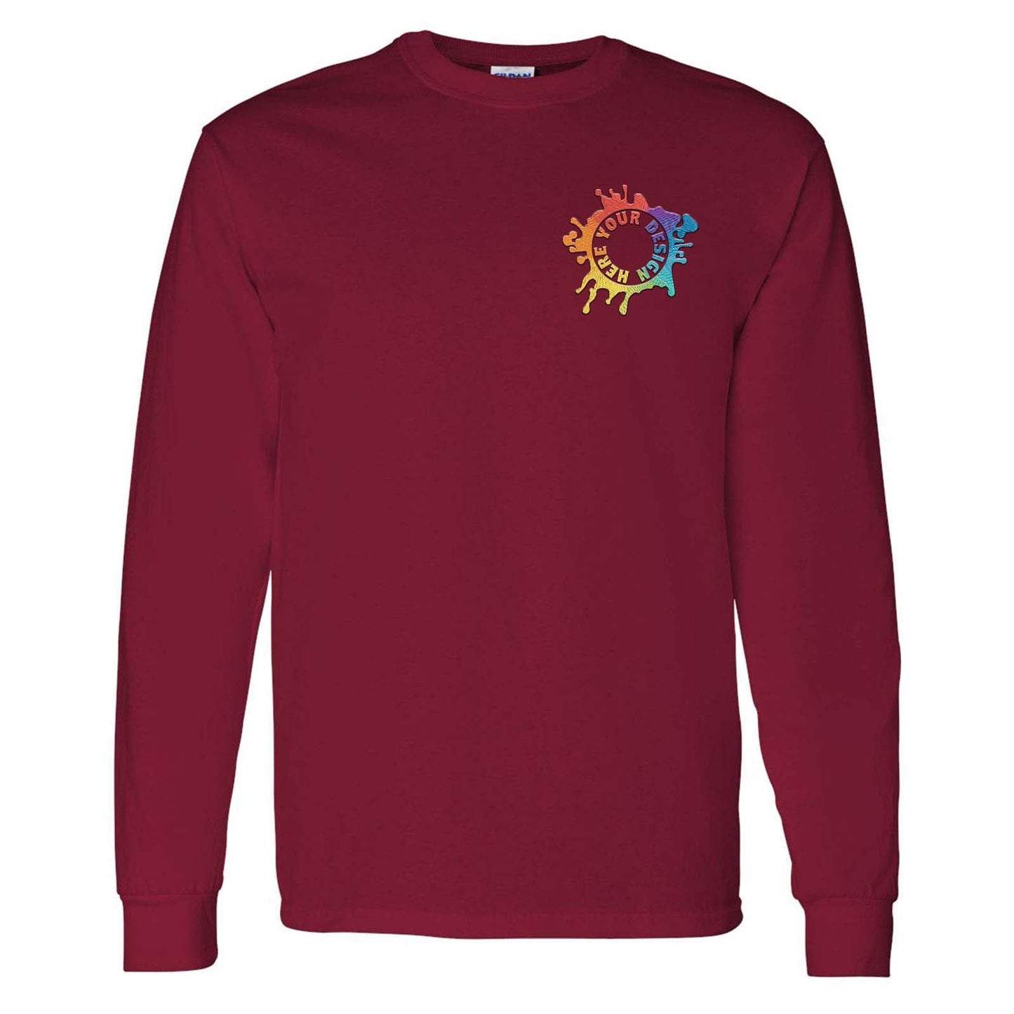 Gildan Heavy Cotton Men's Long Sleeve T-Shirt Embroidery - Mato & Hash