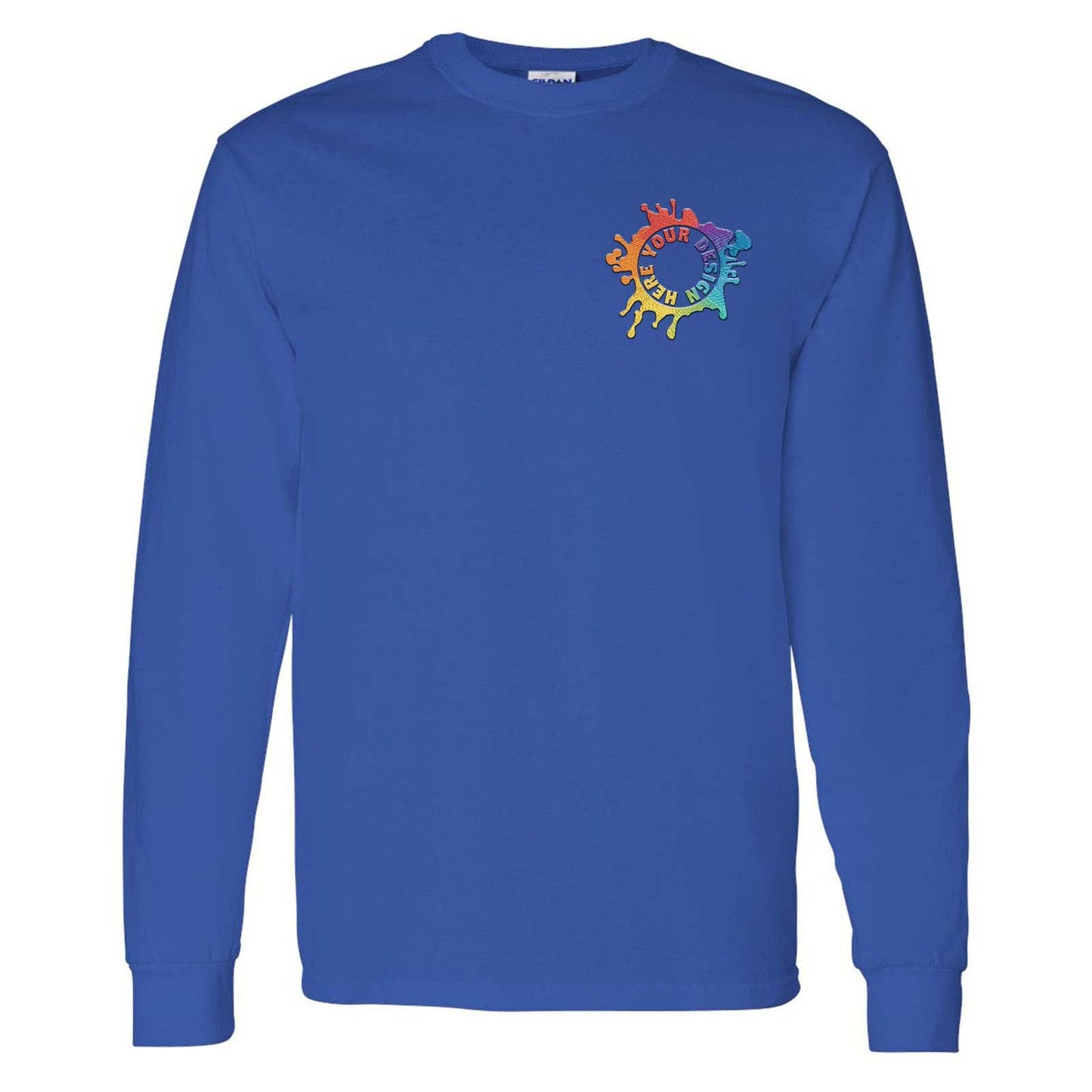 Gildan Heavy Cotton Men's Long Sleeve T-Shirt Embroidery - Mato & Hash