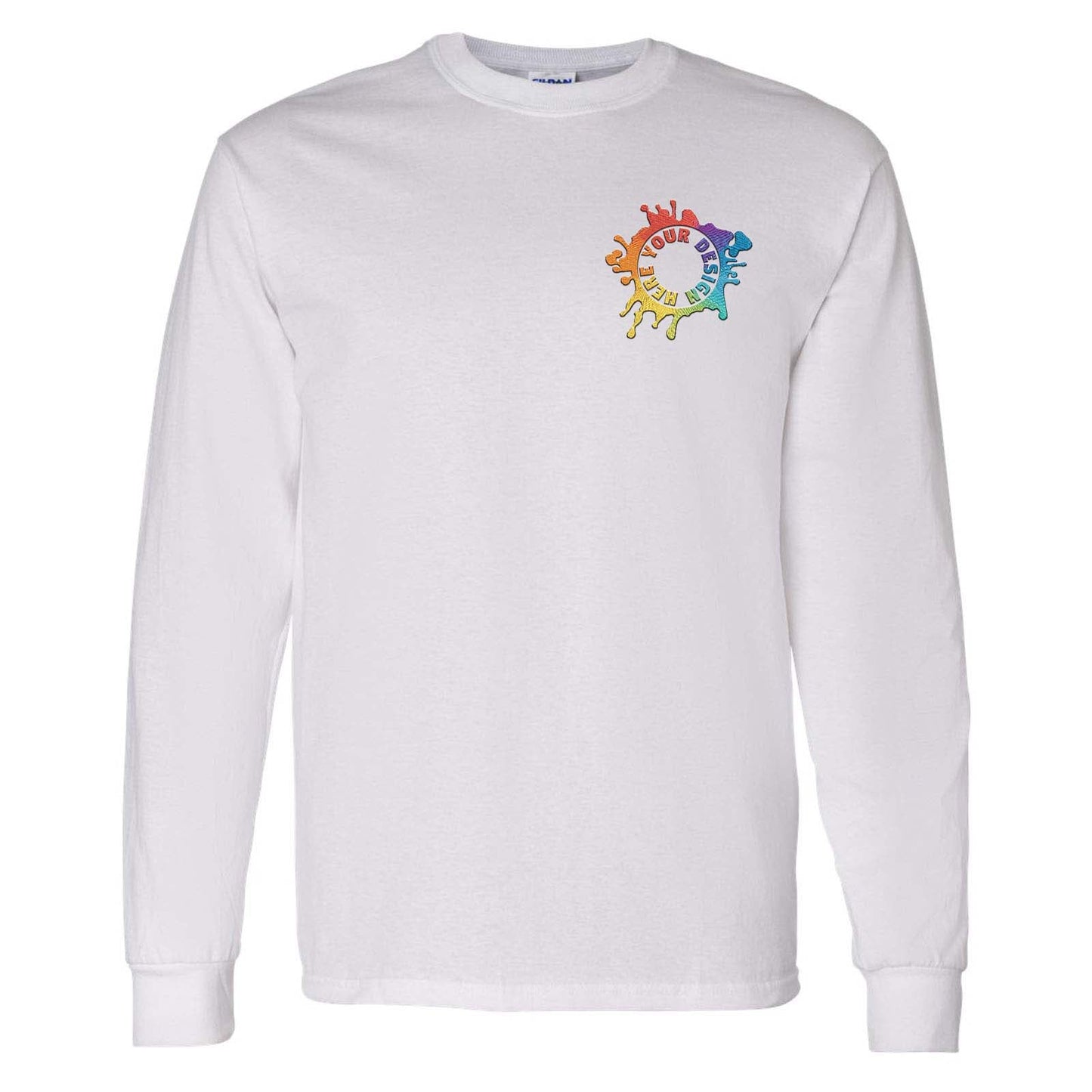 Gildan Heavy Cotton Men's Long Sleeve T-Shirt Embroidery - Mato & Hash
