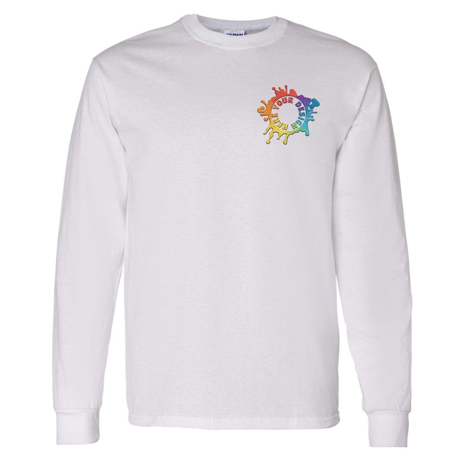 Gildan Heavy Cotton Men's Long Sleeve T-Shirt Embroidery - Mato & Hash