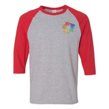 Gildan Heavy Cotton™ Raglan Three-Quarter Sleeve T-Shirt Embroidery - Mato & Hash