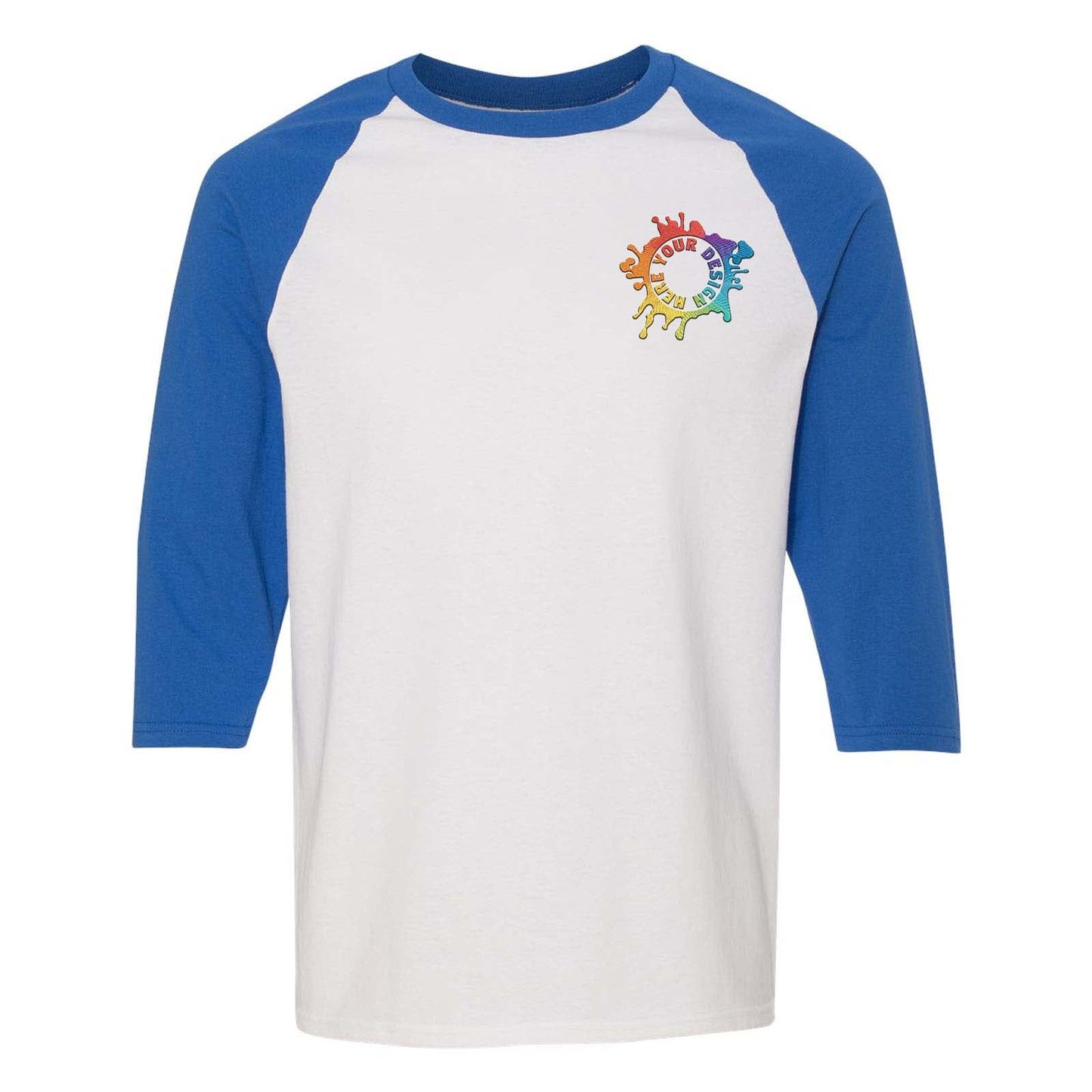 Gildan Heavy Cotton™ Raglan Three-Quarter Sleeve T-Shirt Embroidery - Mato & Hash