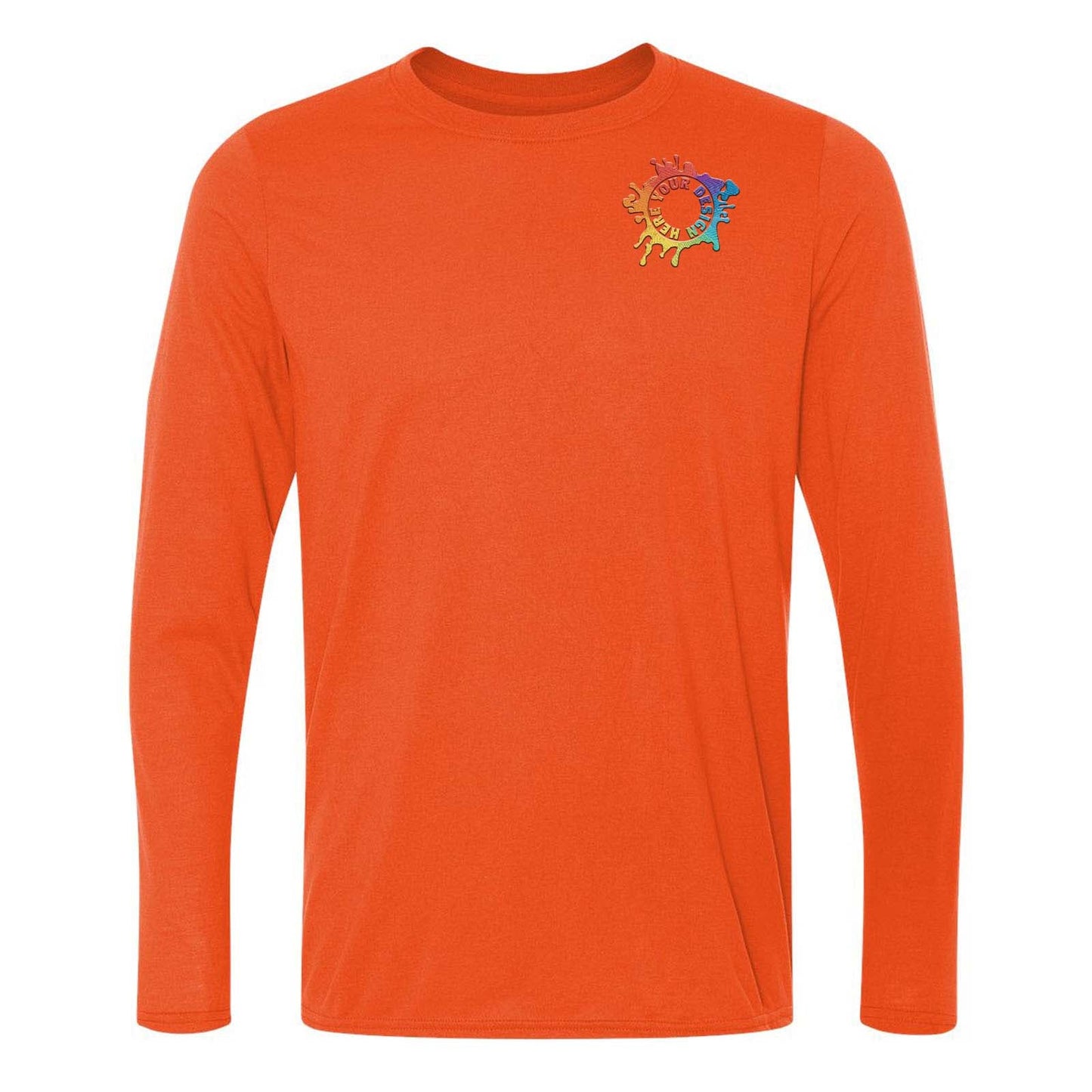 Gildan Men's Performance Polyester Long Sleeve T-Shirt Embroidery - Mato & Hash