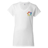 Gildan Softstyle Women's 100% Cotton V-Neck T-Shirt Embroidery - Mato & Hash