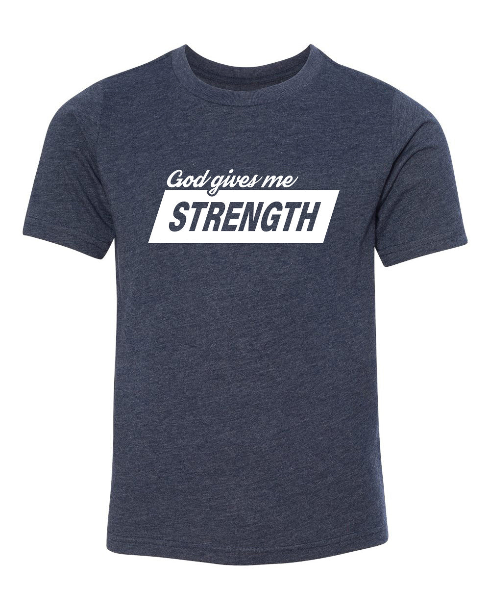 God Gives Me Strength Kids Christian T Shirts - Mato & Hash