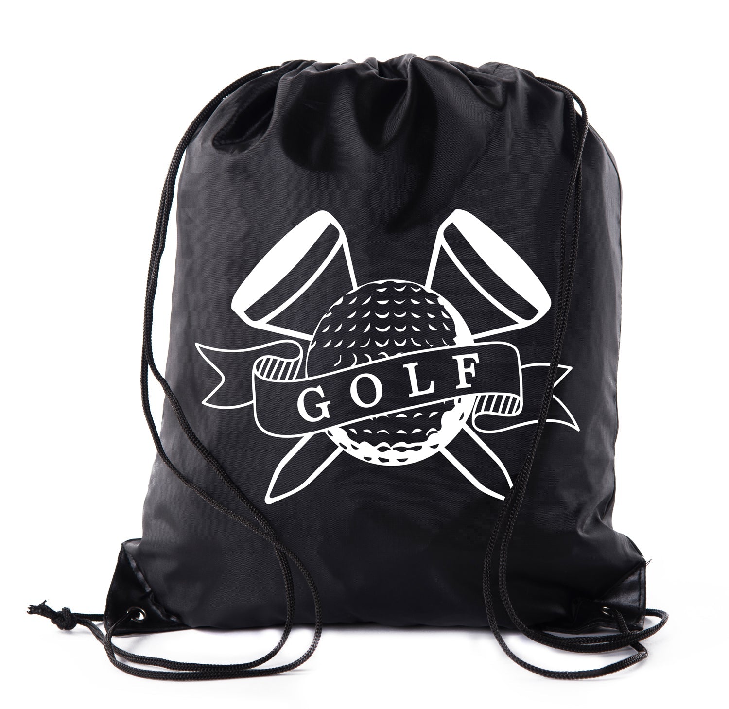 Golf Ball & Tees Polyester Drawstring Bag - Mato & Hash