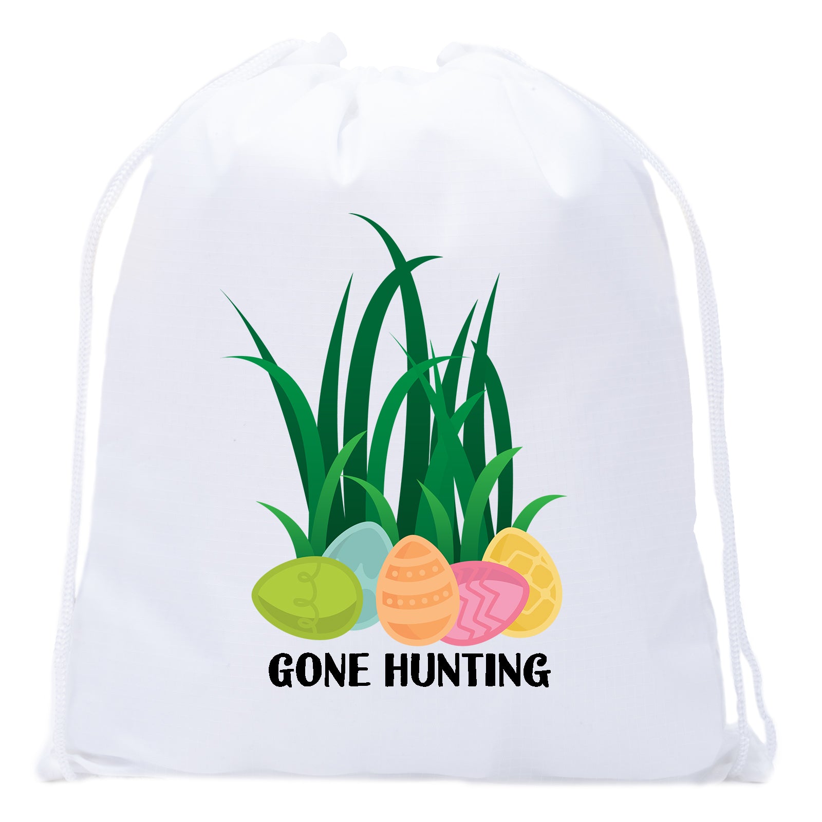 Gone Hunting Easter Mini Polyester Drawstring Bag - Mato & Hash
