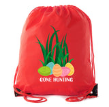 Gone Hunting Full Color Easter Polyester Drawstring Bag