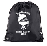 Grill + Custom Name & Year Family Reunion Polyester Drawstring Bag