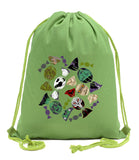 Halloween Candy Wrapper Monsters Cotton Drawstring Bag - Mato & Hash