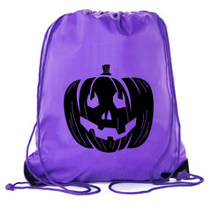 Halloween Jack o Lantern Polyester Drawstring Bag - Mato & Hash