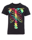 Halloween Neon Skeleton Kids T Shirts