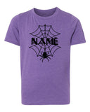 Halloween Spider Web Custom Name Kids T Shirts