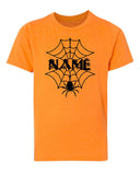 Halloween Spider Web Custom Name Kids T Shirts - Mato & Hash