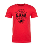 Halloween Spider Web Custom Name Unisex T Shirts