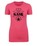 Halloween Spider Web Custom Name Womens T Shirts - Mato & Hash
