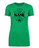 Halloween Spider Web Custom Name Womens T Shirts - Mato & Hash