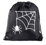 Halloween Spider Web Polyester Drawstring Bag