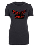 Halloween Vampire Costume w/ Bloody Bat Wings Womens T Shirts