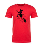 Halloween Witch Flying Over Moon Unisex T Shirts