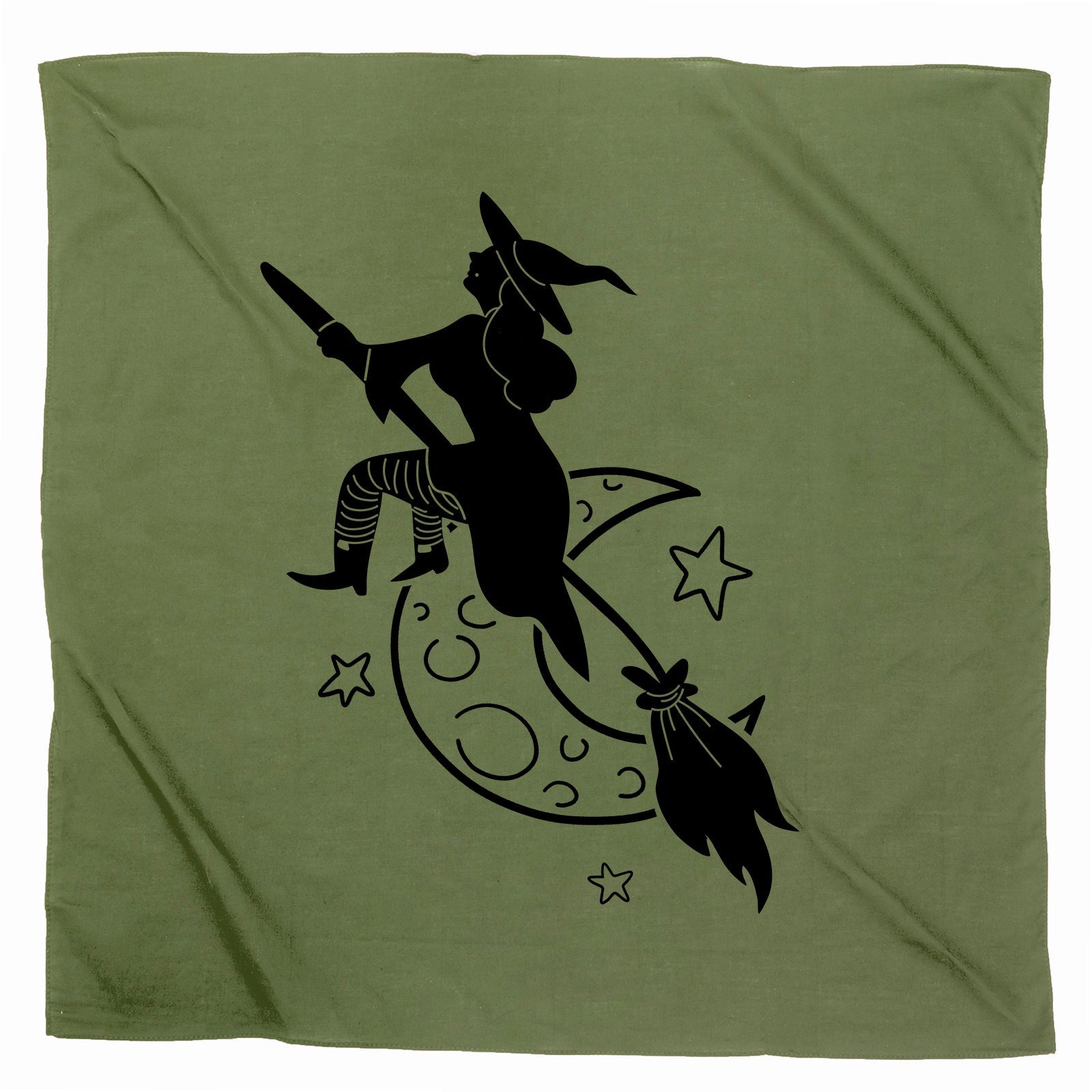 Halloween Witch Flying Over Moon Wall Tapestry - Mato & Hash