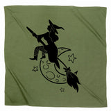 Halloween Witch Flying Over Moon Wall Tapestry