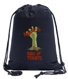 Halloween Zombie Hand Custom Name's Bag of Treats Cotton Drawstring Bag