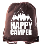 Happy Camper Polyester Drawstring Bag