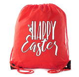Happy Easter Full Color Polyester Drawstring Bag