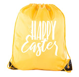 Happy Easter Polyester Drawstring Bag