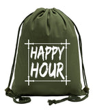 Happy Hour + Barbells Cotton Drawstring Bag - Mato & Hash