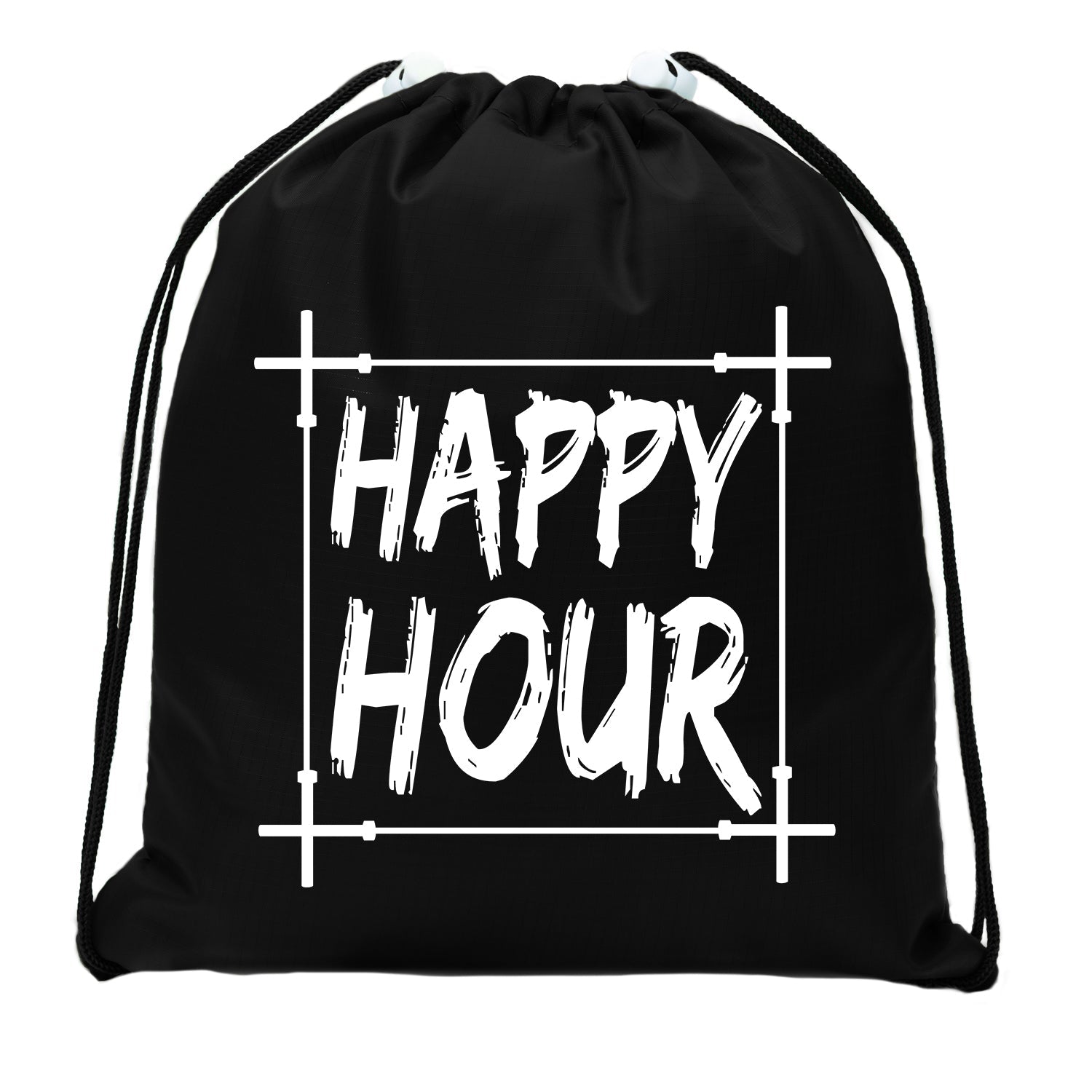 Happy Hour + Barbells Mini Polyester Drawstring Bag - Mato & Hash