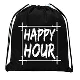 Happy Hour + Barbells Mini Polyester Drawstring Bag