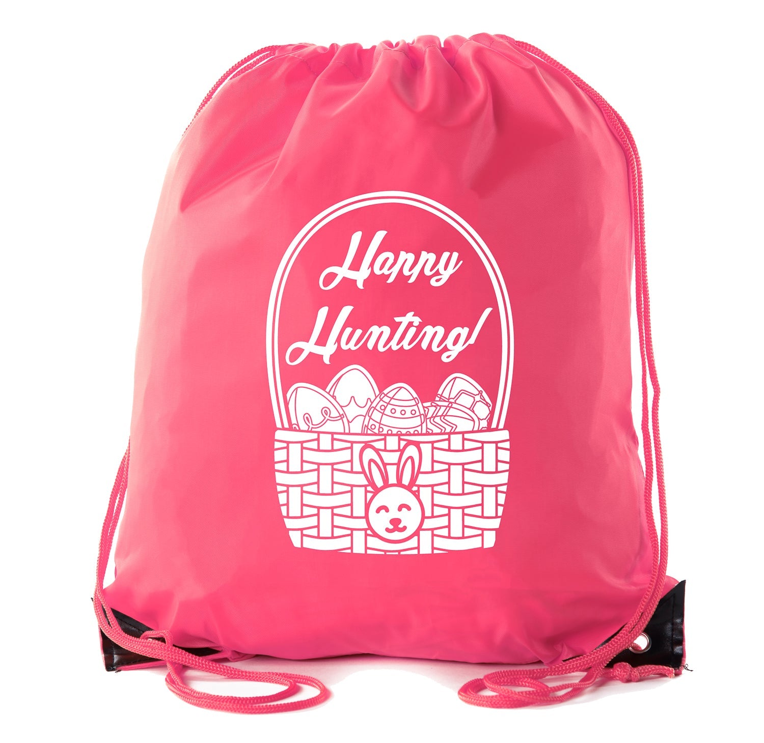 Happy Hunting Color in Easter Polyester Drawstring Bag - Mato & Hash