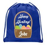 Happy Hunting Custom Name Easter Mini Polyester Drawstring Bag - Mato & Hash