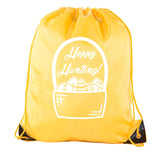 Happy Hunting Easter Polyester Drawstring Bag