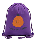 Happy Pumpkin Custom Name Cotton Drawstring Bag - Mato & Hash