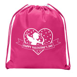 Happy Valentine's Day Cupid Hearts Mini Polyester Drawstring Bag - Mato & Hash